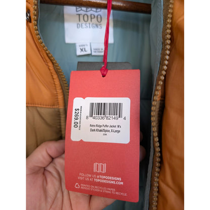 Topo Designs Retro Ridge Puffer Jacket XL