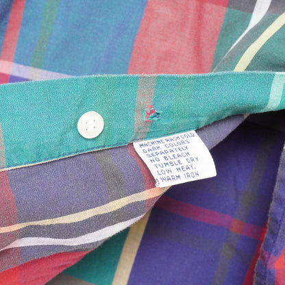 Vintage Chaps Ralph Lauren Plaid Shirt – Made in USA – Size M – 100% Cotton