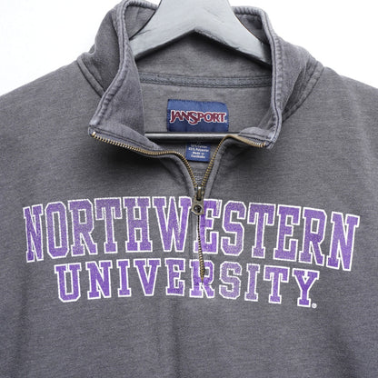 Jansport Northwestern University Quarter Zip Sweatshirt | XL Gray Collegiate Pullover