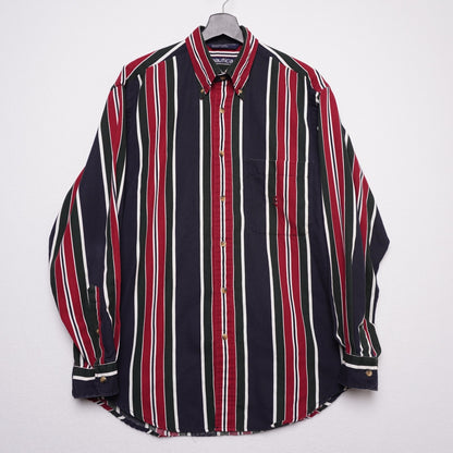 Vintage Nautica Striped Shirt Vertical Stripe 90s Button Down M
