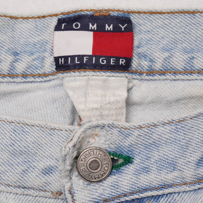 Vintage Tommy Hilfiger Jeans Men's 34x34 Light Wash Denim Crest Logo Classic Fit
