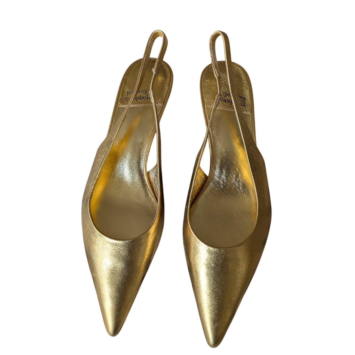 Jeffrey Campbell Gold Metallic Slingback Persona Pump (6)