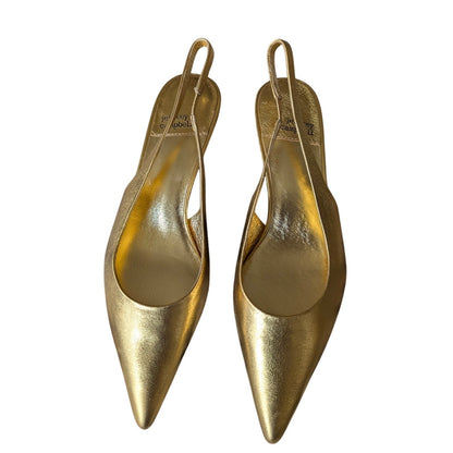 Jeffrey Campbell Gold Metallic Slingback Persona Pump (6)