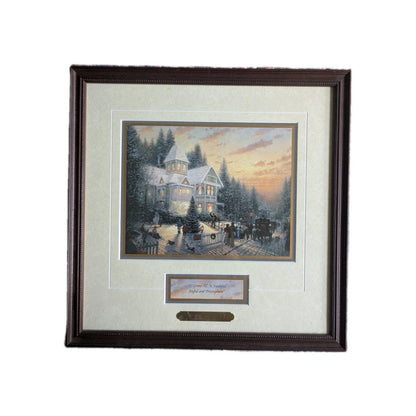 Thomas Kinkade Victorian Christmas I “O Come All Ye Faithful” COA Accent print