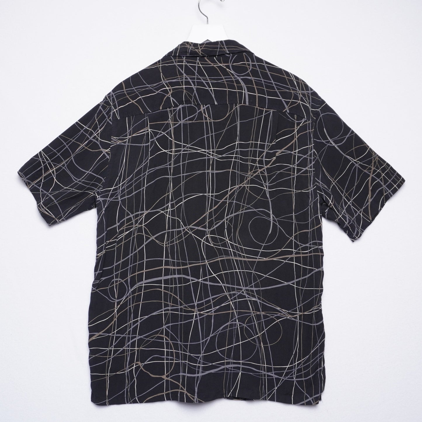 Men's Axist Abstract Print Silk Top M
