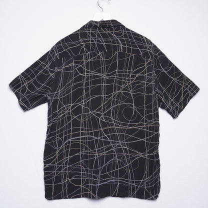 Men's Axist Abstract Print Silk Top M