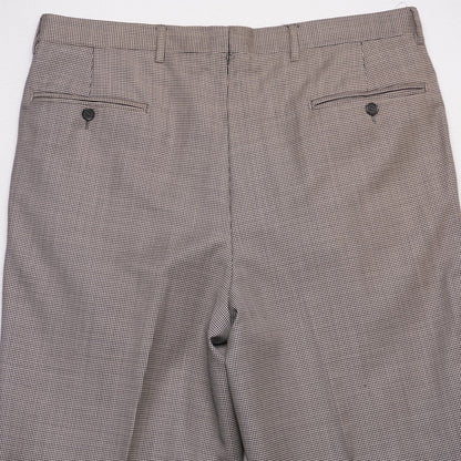Santorelli Made in Italy Wool Dress Pants Micro Houndstooth Pleated Luxury Serge