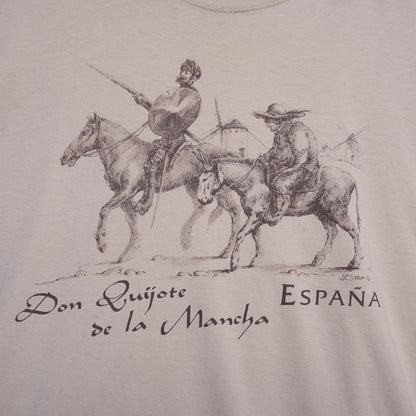 Don Quixote de la Mancha Graphic T-Shirt España Spain Beige Tee No Tags