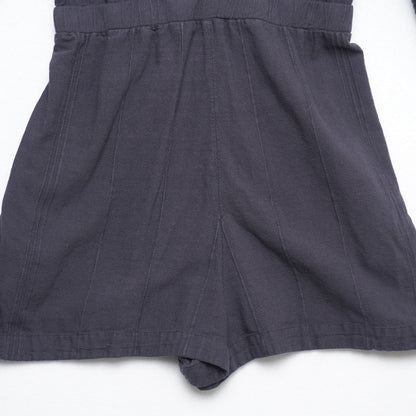 Free People Black Cotton Romper – Size S – Boho Knot Front Jumpsuit with Balloon Sleeves