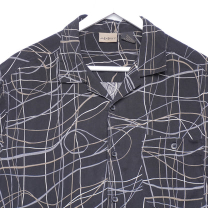 Men's Axist Abstract Print Silk Top M
