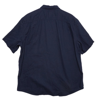 Old Navy Linen Blend Shirt Mens XL Navy Short Sleeve Button Up Casual Summer