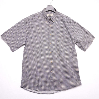 Natural Issue Men’s Short Sleeve Button Up Shirt Geometric Print 100% Cotton M