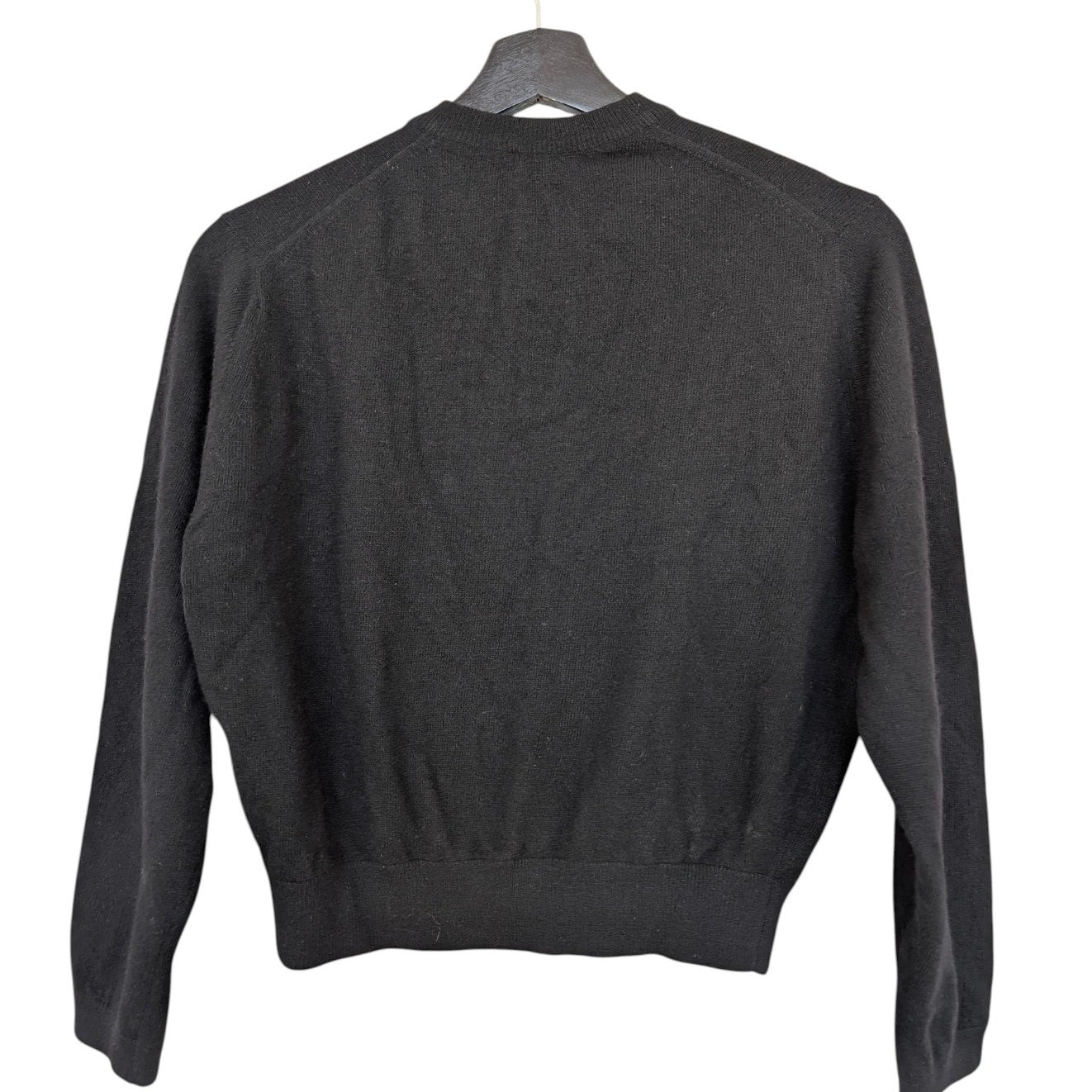 Vintage Ballantyne Black Cashmere Cardigan Sweater 1960s