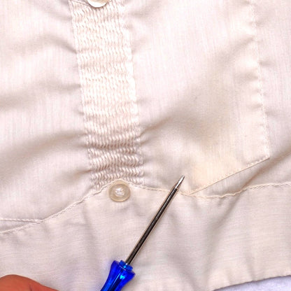 Vintage Continental Embroidered Guayabera Shirt - Made in Mexico L