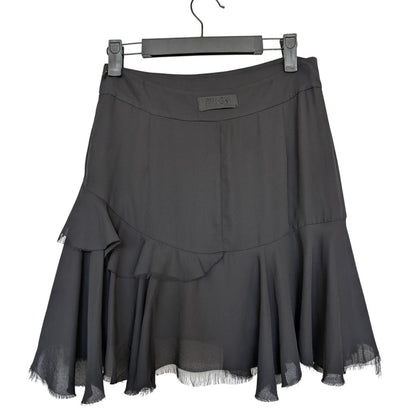 Diesel Black Ruffle Fray Hem Skirt Size 27