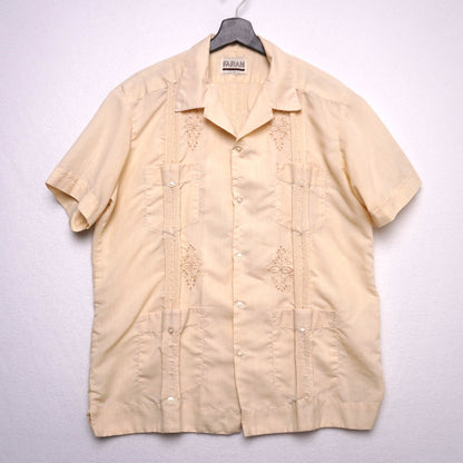 Vintage Farah Embroidered Guayabera Shirt Cuban Style 42