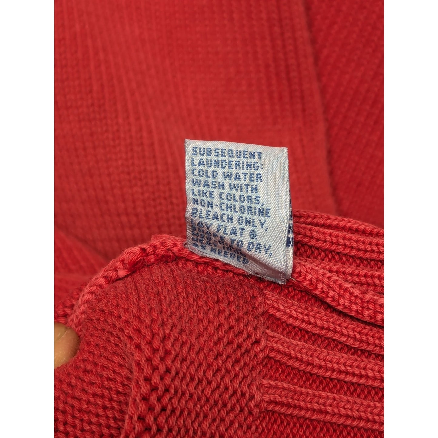 Vintage Sperry Top Sider Red Cotton Crewneck Sweater Men's Size M