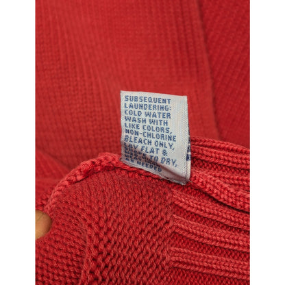 Vintage Sperry Top Sider Red Cotton Crewneck Sweater Men's Size M