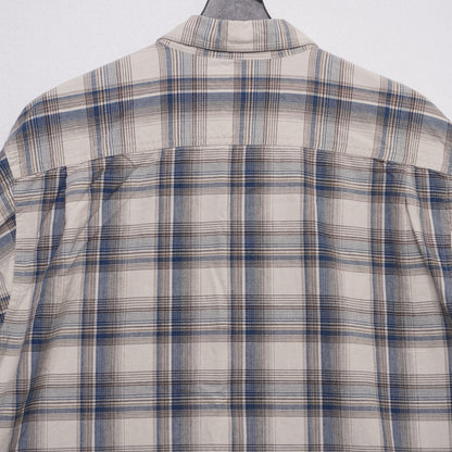 Columbia Sportswear Gray/Blue/Brown Cotton Plaid Shirt Size L