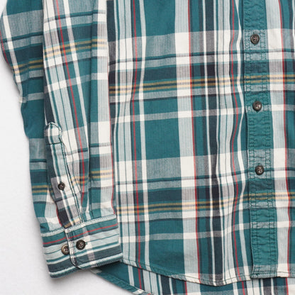 G.H. Bass & Co. Flannel Shirt Men’s L Green Plaid 100% Cotton 24.5x32