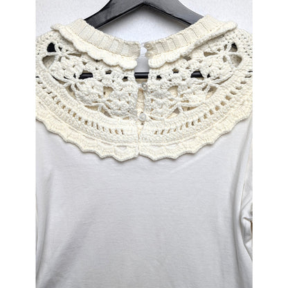 Sea New York White Crew Neck Trim Detail Top S
