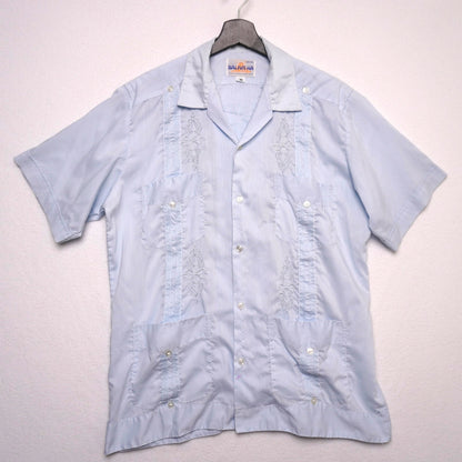 Balam-Ha Men’s Embroidered Guayabera Shirt - Made in Mexico L