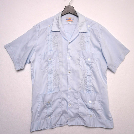 Balam-Ha Men’s Embroidered Guayabera Shirt - Made in Mexico L
