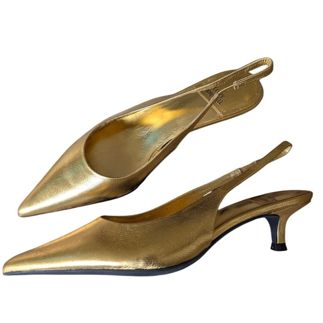 Jeffrey Campbell Gold Metallic Slingback Persona Pump (6)