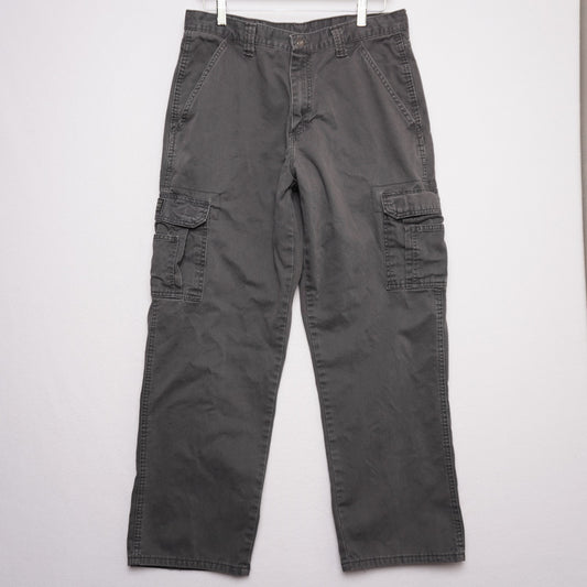 Wrangler Originals Cargo Pants Gray 34x32 Relaxed Fit Cargo Pockets 100% Cotton