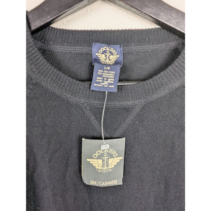 Vintage Dockers Silk Cashmere Blend Sweater Black Size Large