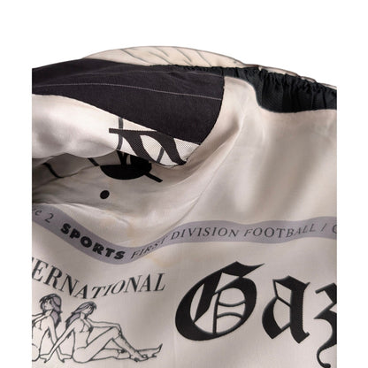 John Galliano SS2006 Pinstripe Newspaper Print Classic Scarf Cotton Blazer EU48