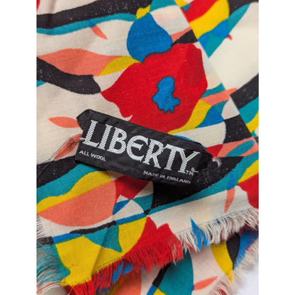 Vintage Liberty London Abstract Floral Print Scarf