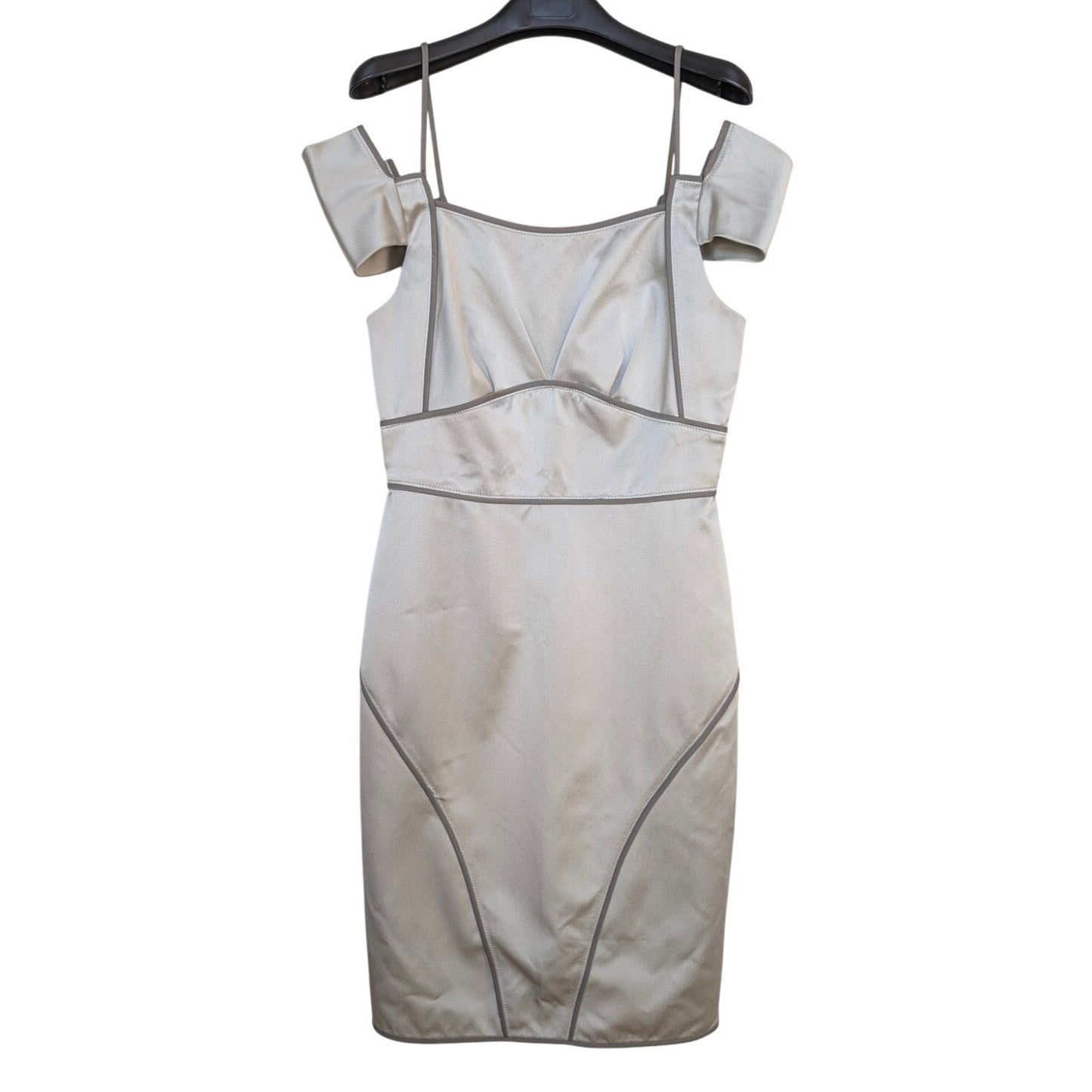 Zac Posen Silk Sheath Dress Silver