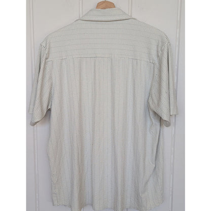 Mossimo Short Sleeve Shirt White with Black Rectangle Grid Pattern XL