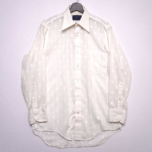 Vintage The Men’s Shop JCPenney White Textured Dobby Pattern Long Sleeve Shirt