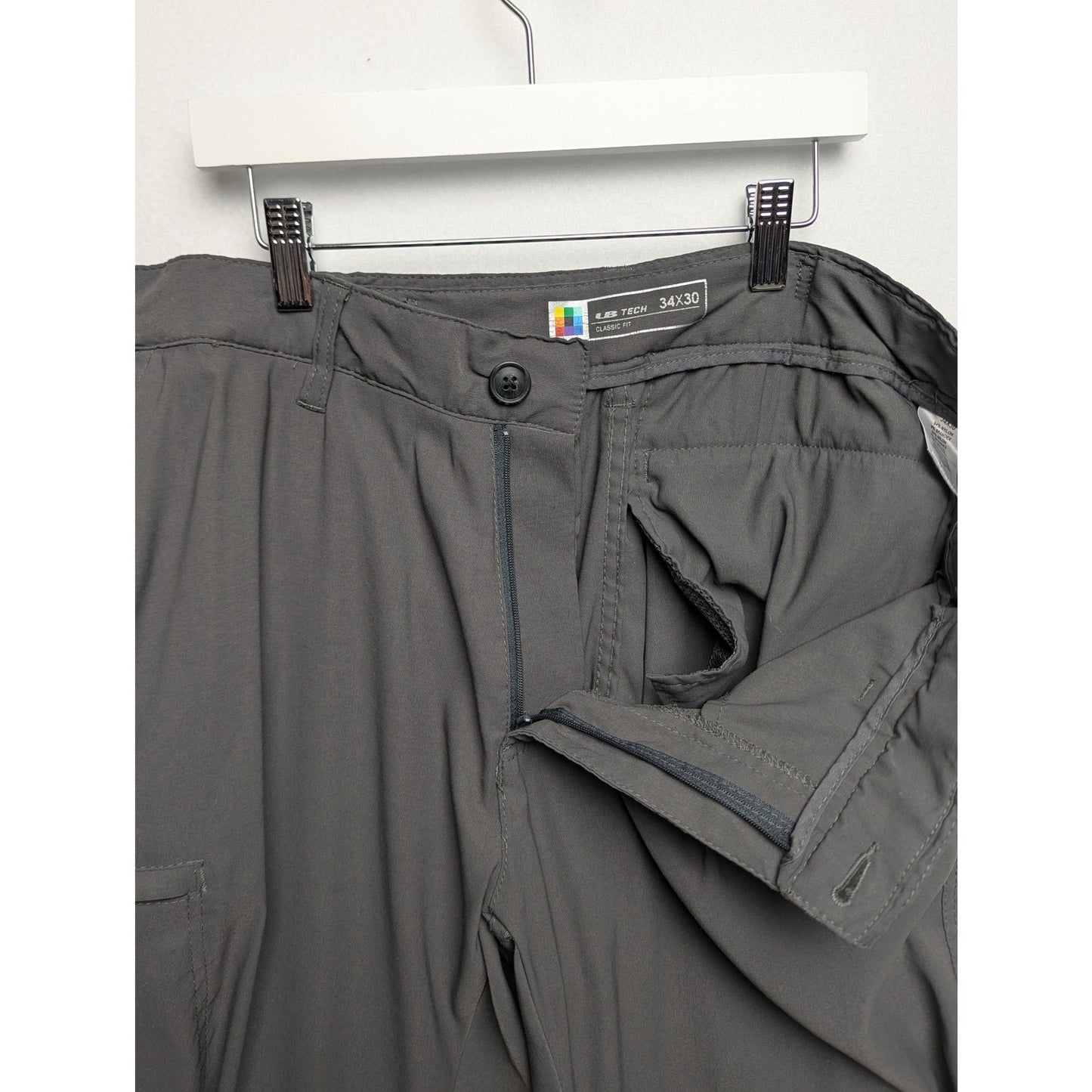 Unionbay UB Tech Gray Classic Fit Comfort Waist Travel Pants Size 34