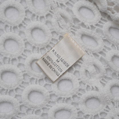 Apparel Love White Crochet Lace Cardigan Women's Medium | 100% Cotton Knit Boho