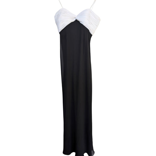 Cache (Vintage?) Strapless Column Gown Black and White Formal 8