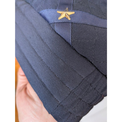 Vintage Peter Nygard Navy Silk Bomber with Ribbon and Gold Accents