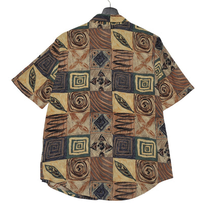 Vintage Kathy Che Abstract Print Button-Up Shirt – Tribal Pattern Boho – Size 12