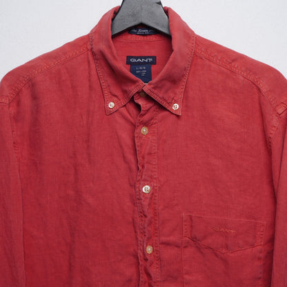Vintage Gant "The Linen Shirt" Size L 100% Linen Button Down Collar