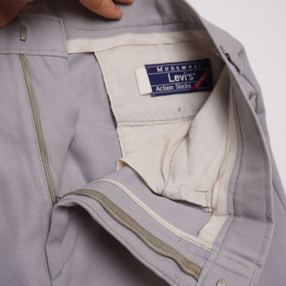 Vintage Levi's Action Slacks Sta-Prest Menswear Gray Dress Pants 70s Trousers