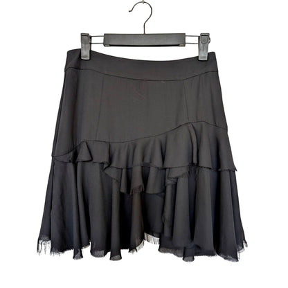 Diesel Black Ruffle Fray Hem Skirt Size 27