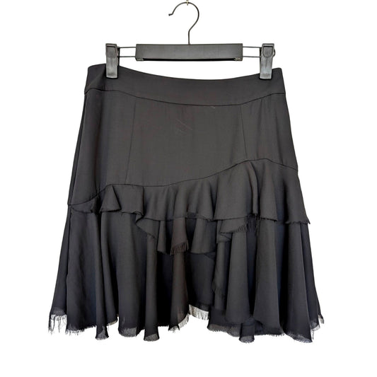 Diesel Black Ruffle Fray Hem Skirt Size 27