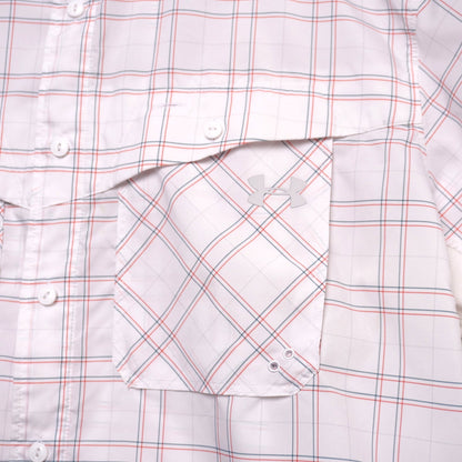 Under Armour Men’s Short Sleeve Button Down Plaid Shirt  M