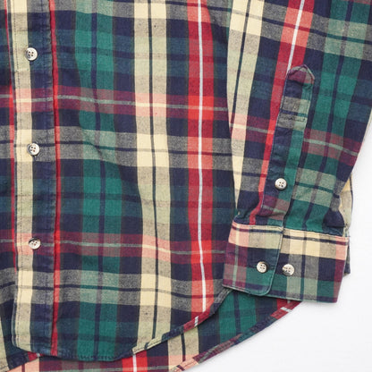 Texas Cotton Plaid Shirt Men’s Medium USA Made Pure Cotton Long Sleeve Button Down