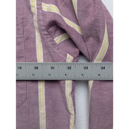 Vintage Men's Claiborne Purple & Yellow Striped Shirt 100% Cotton