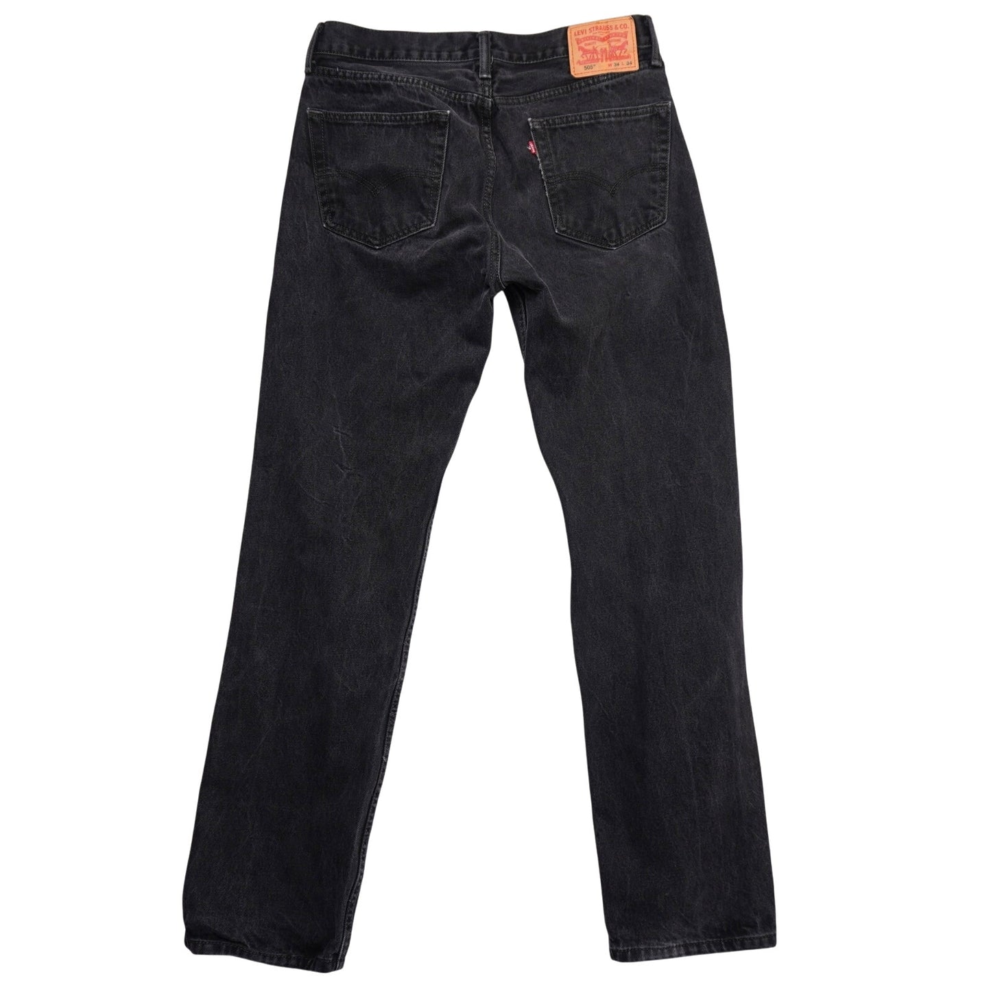 Levi's 505 Black Jeans Men's W34 L34 Straight Fit Made in Indonesia