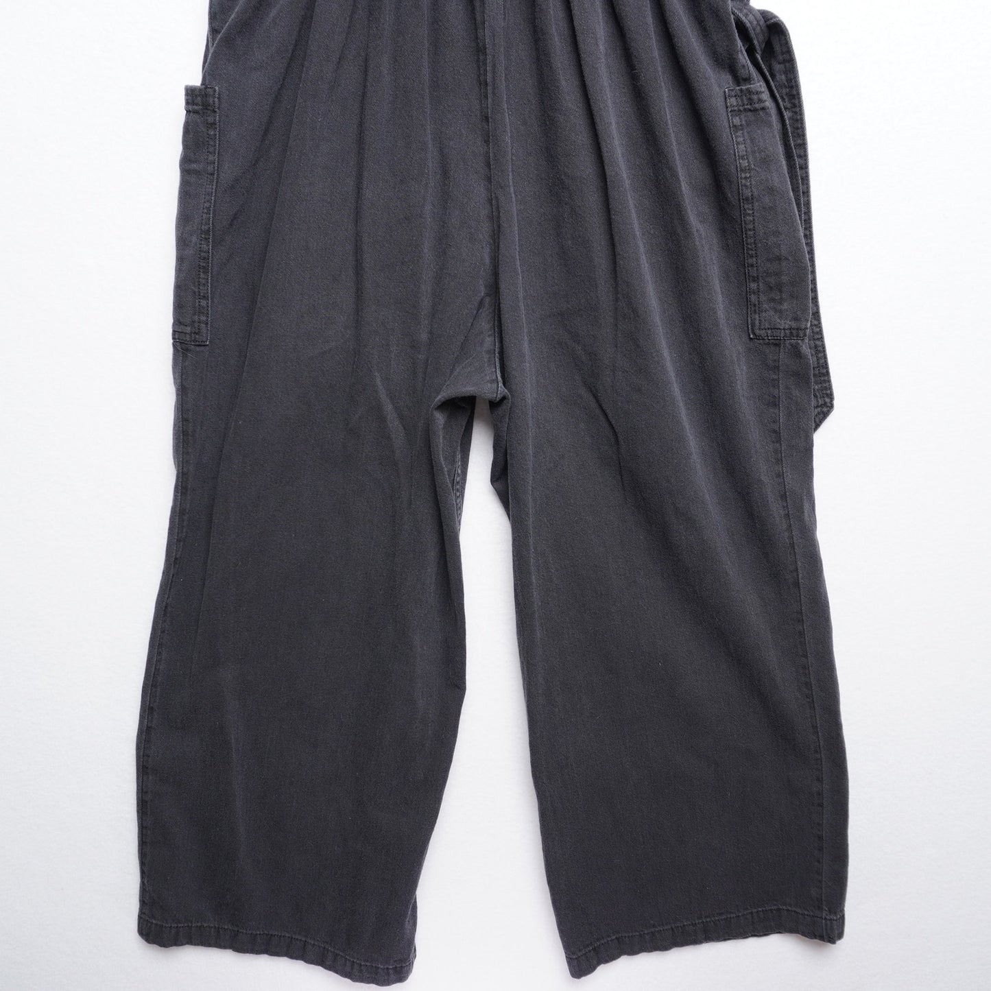 Old Navy Black Cotton Jumpsuit | Size M | Wide Leg Adjustable Strap Belted