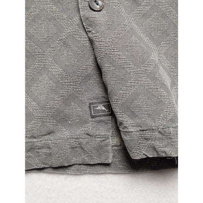 Tommy Bahama 100% Silk Camp Shirt Men’s L – Gray Diamond Pattern Button-Up